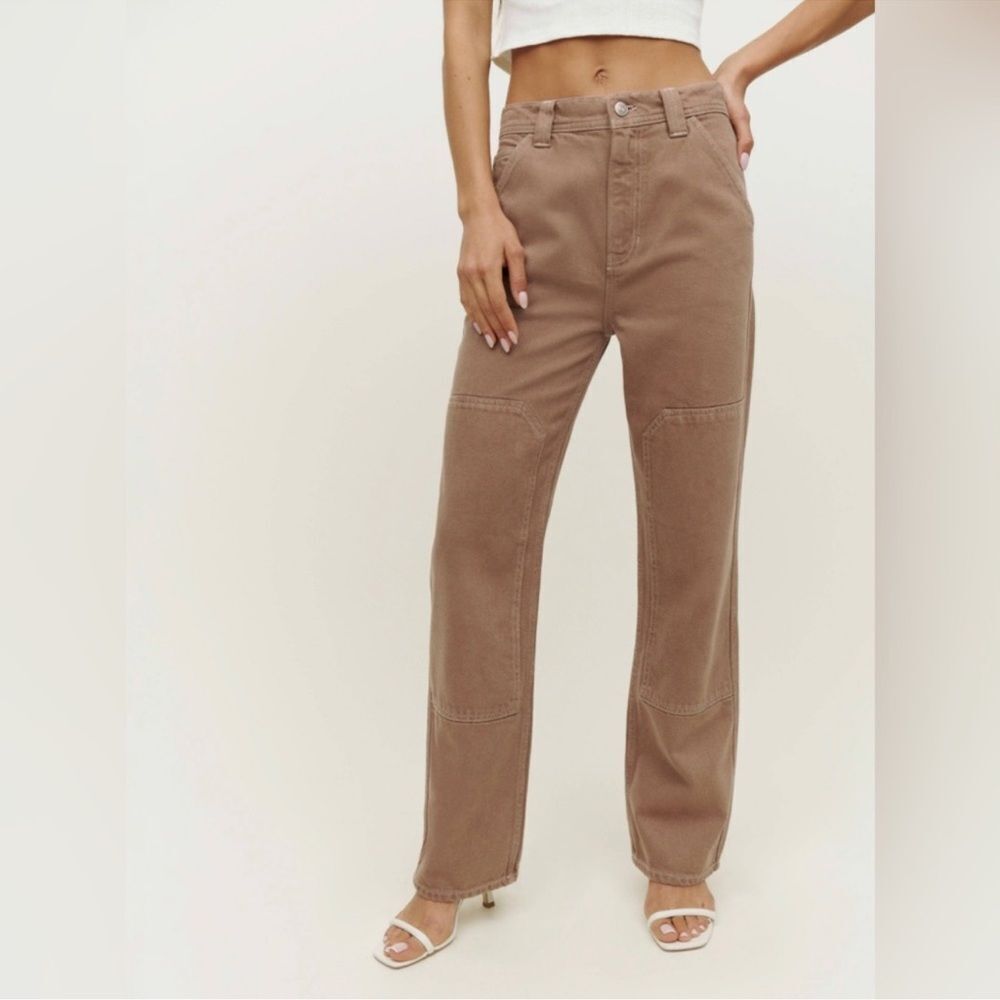 NWT REFORMATION Harrison Carpenter High Rise Straight Pants Clay Women’s Size 29